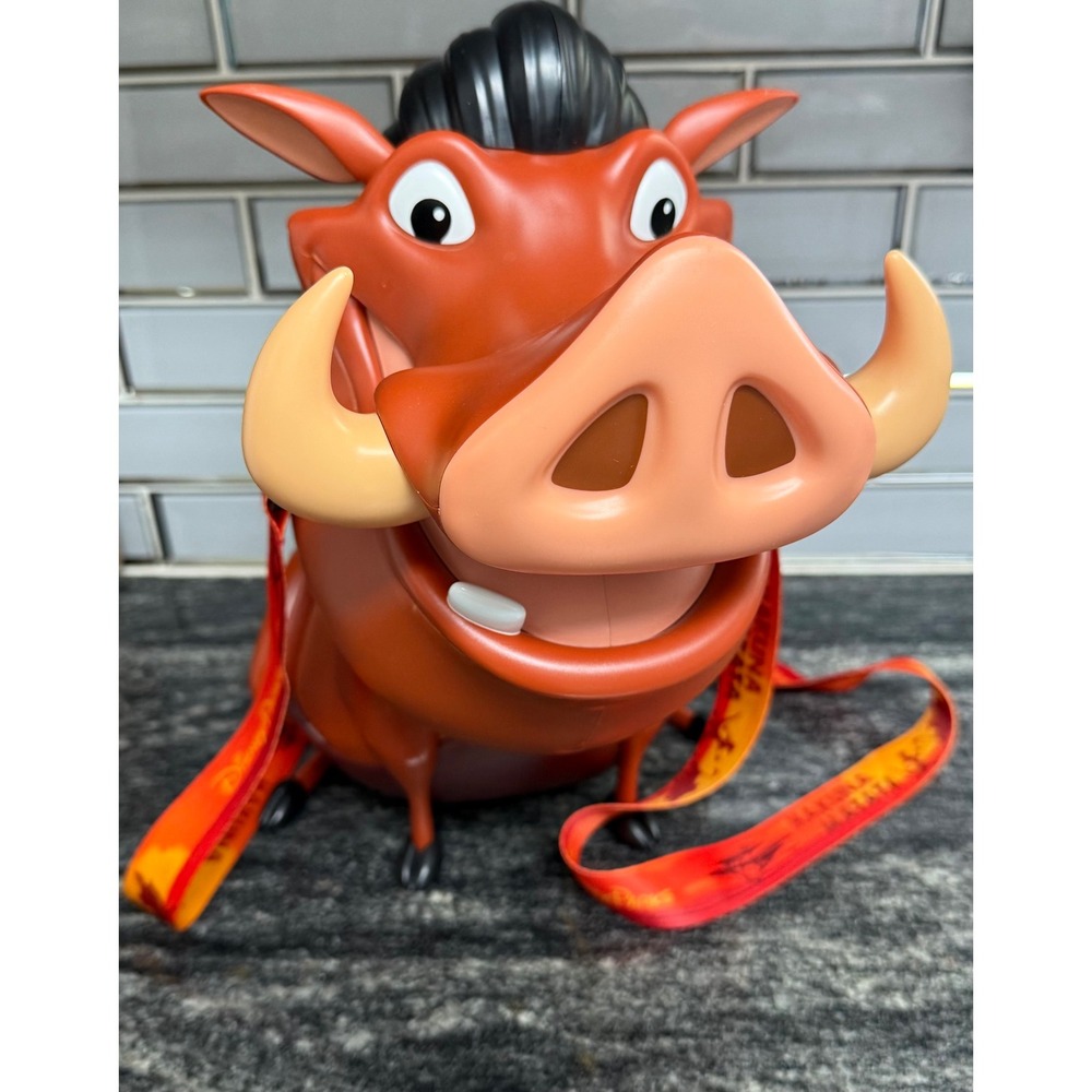 Disney Parks Lion King Pumbaa Popcorn Bucket Hakuna Matata Strap Collectible